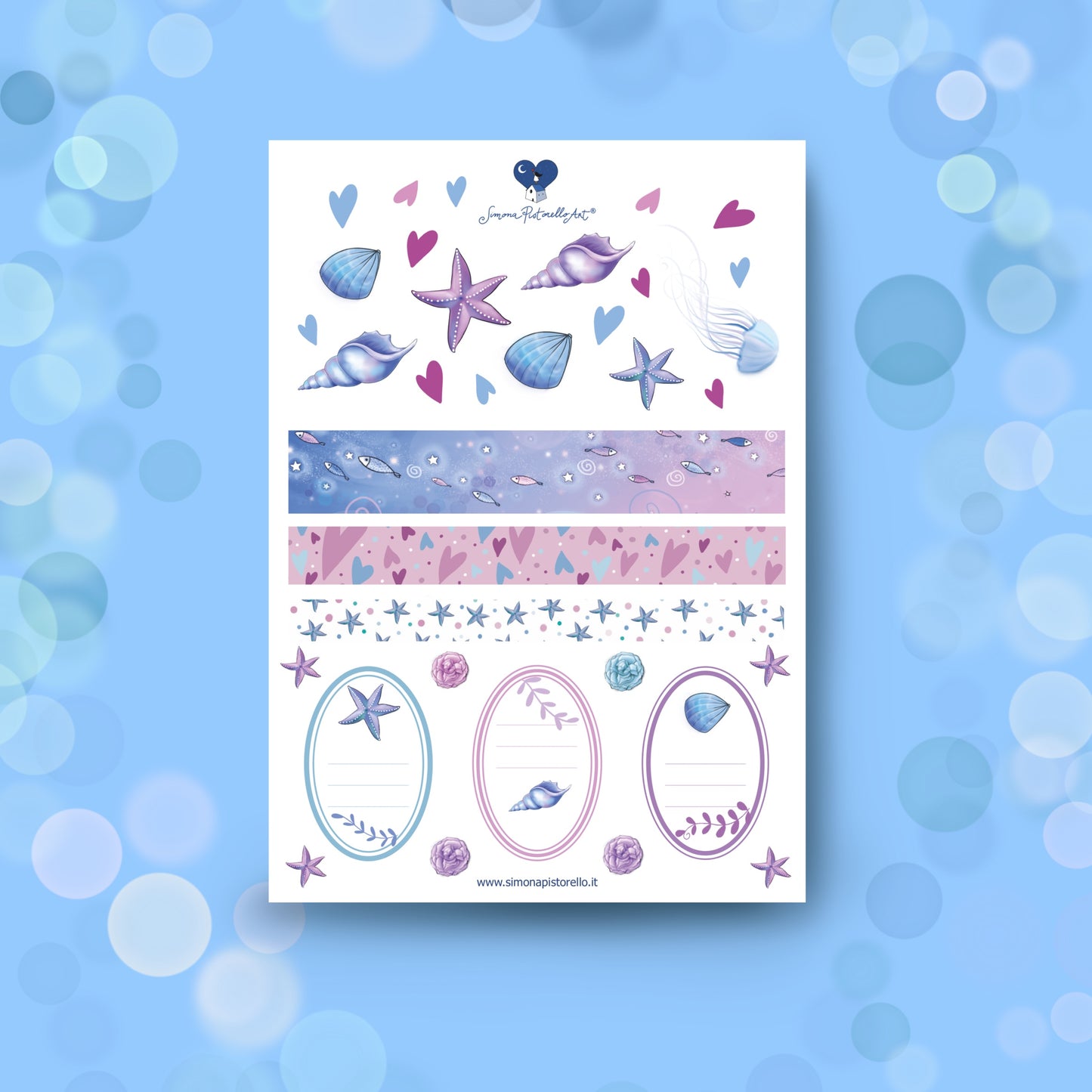 Foglio di stickers Mare
