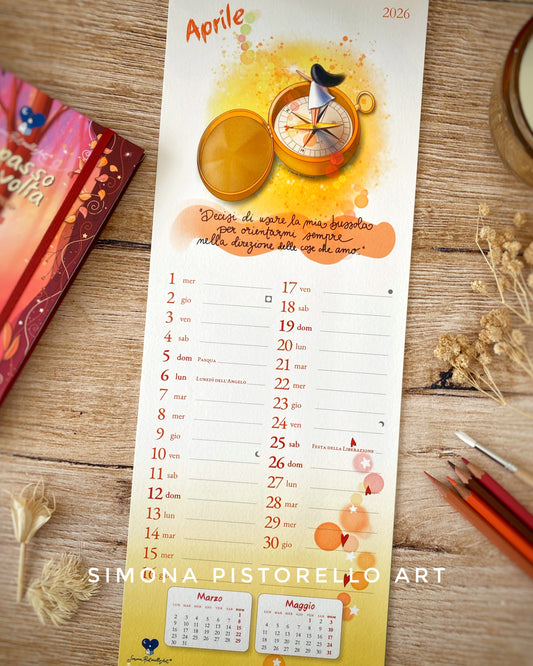 Calendario da parete 2026 - "Un passo alla volta, fidati del percorso" 16,5x44,5 cm