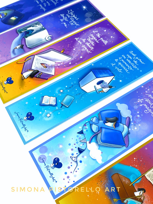 Set 8 segnalibri "Viaggio tra i Libri"