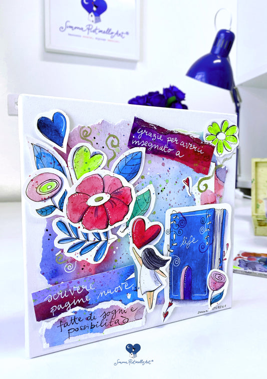 Quadro 20x20 cm su tela – Regalo di fine anno per Insegnanti - personalizzabile