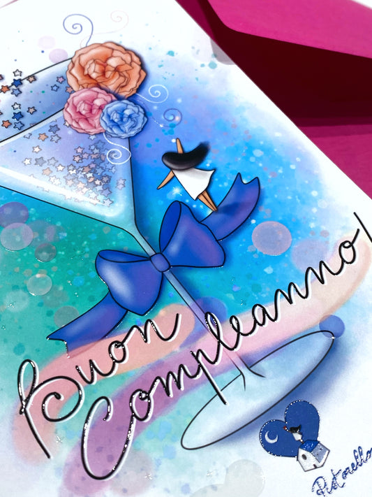 Biglietto Compleanno Bollicine con busta