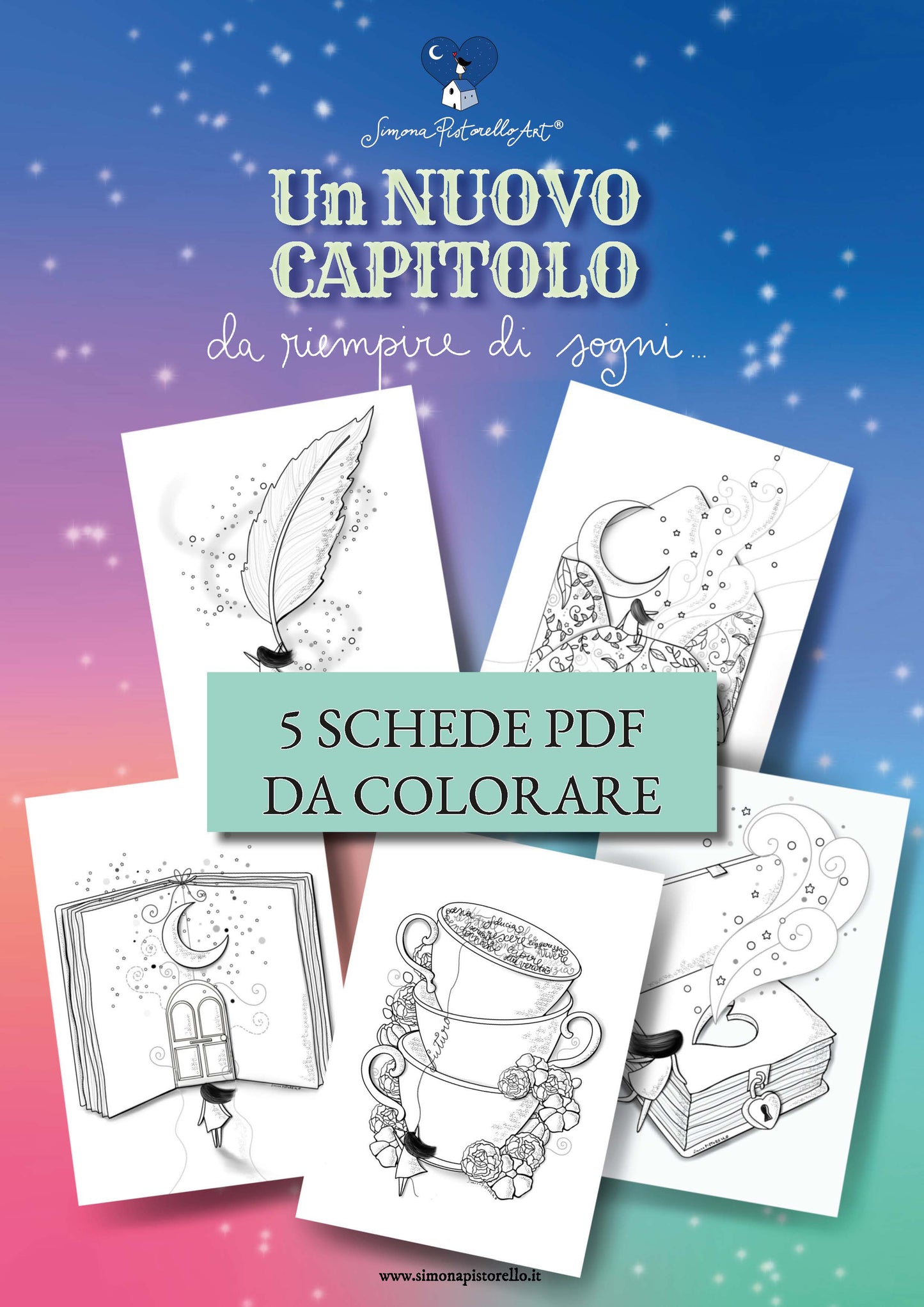 Un nuovo capitolo: 5 SCHEDE da colorare - FILE PDF