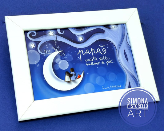 Quadretto Festa del Papà con personaggi personalizzabili