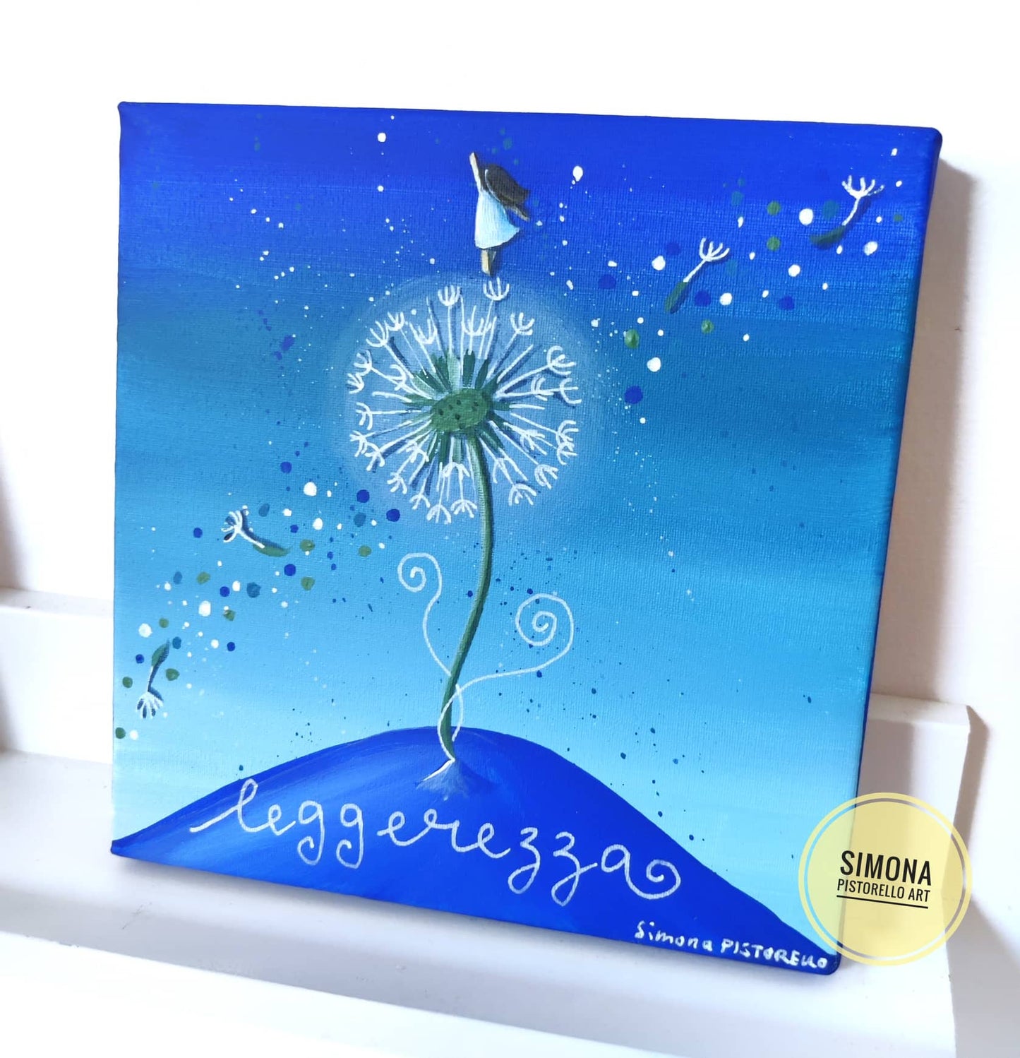 Dipinto Leggerezza 15x15 cm