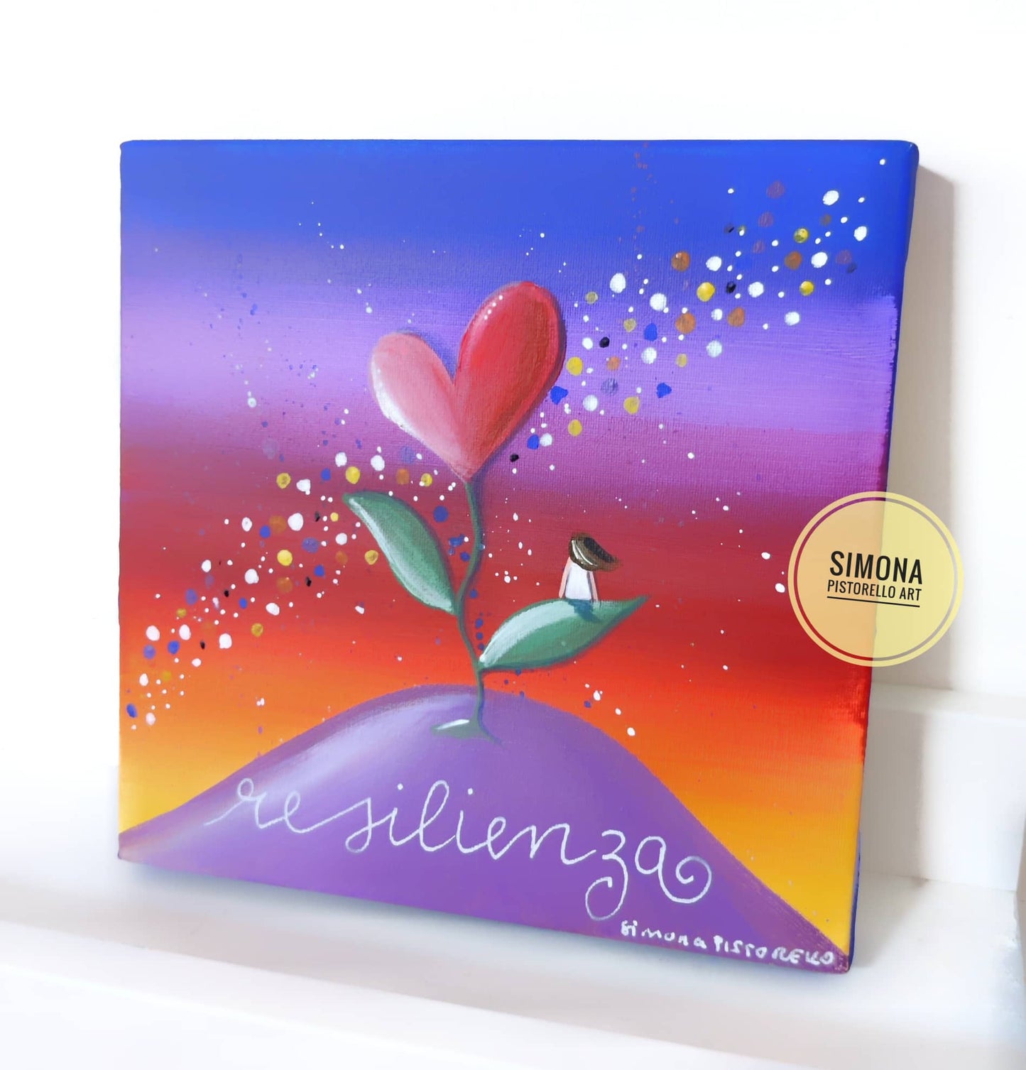 Dipinto Resilienza 15x15 cm
