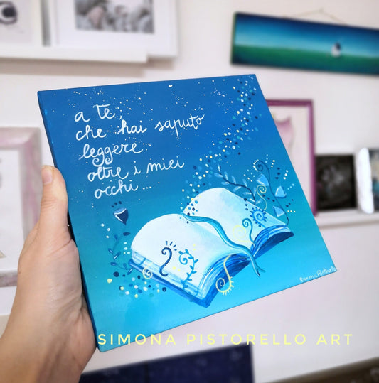 Dipinto su tavola di legno 20x20 cm