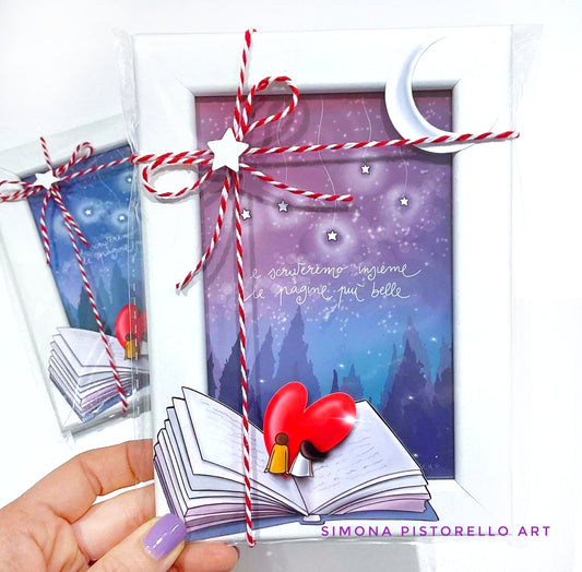 Quadro di San Valentino con cornice 13X18 cm - personaggi personalizzabili