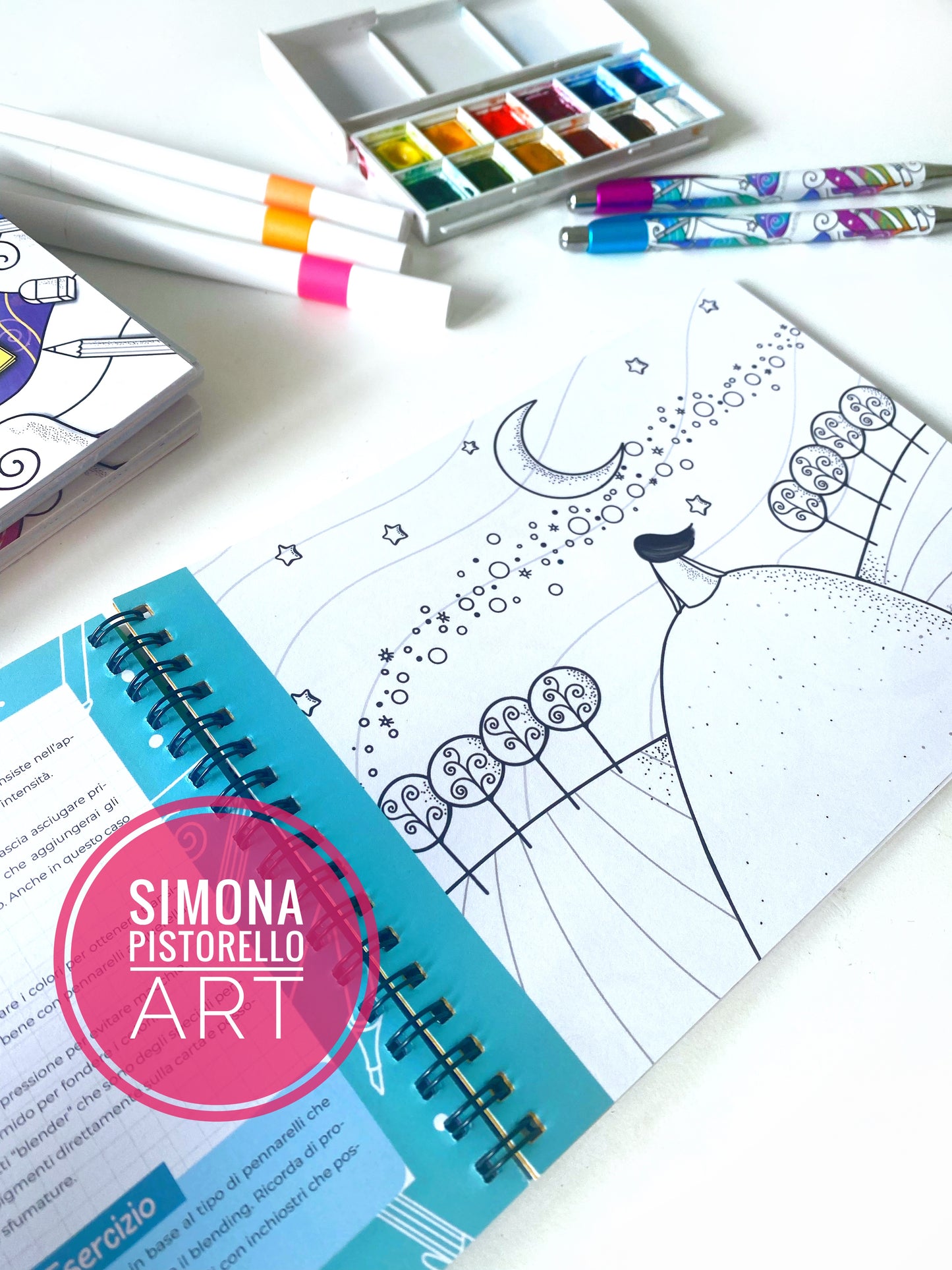 "Colora e Impara" - Colouring Diary per imparare le tecniche artistiche + 1 PENNA OMAGGIO