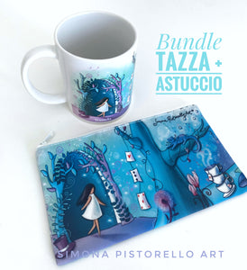 BUNDLE astuccio + tazza Alice in Wonderland
