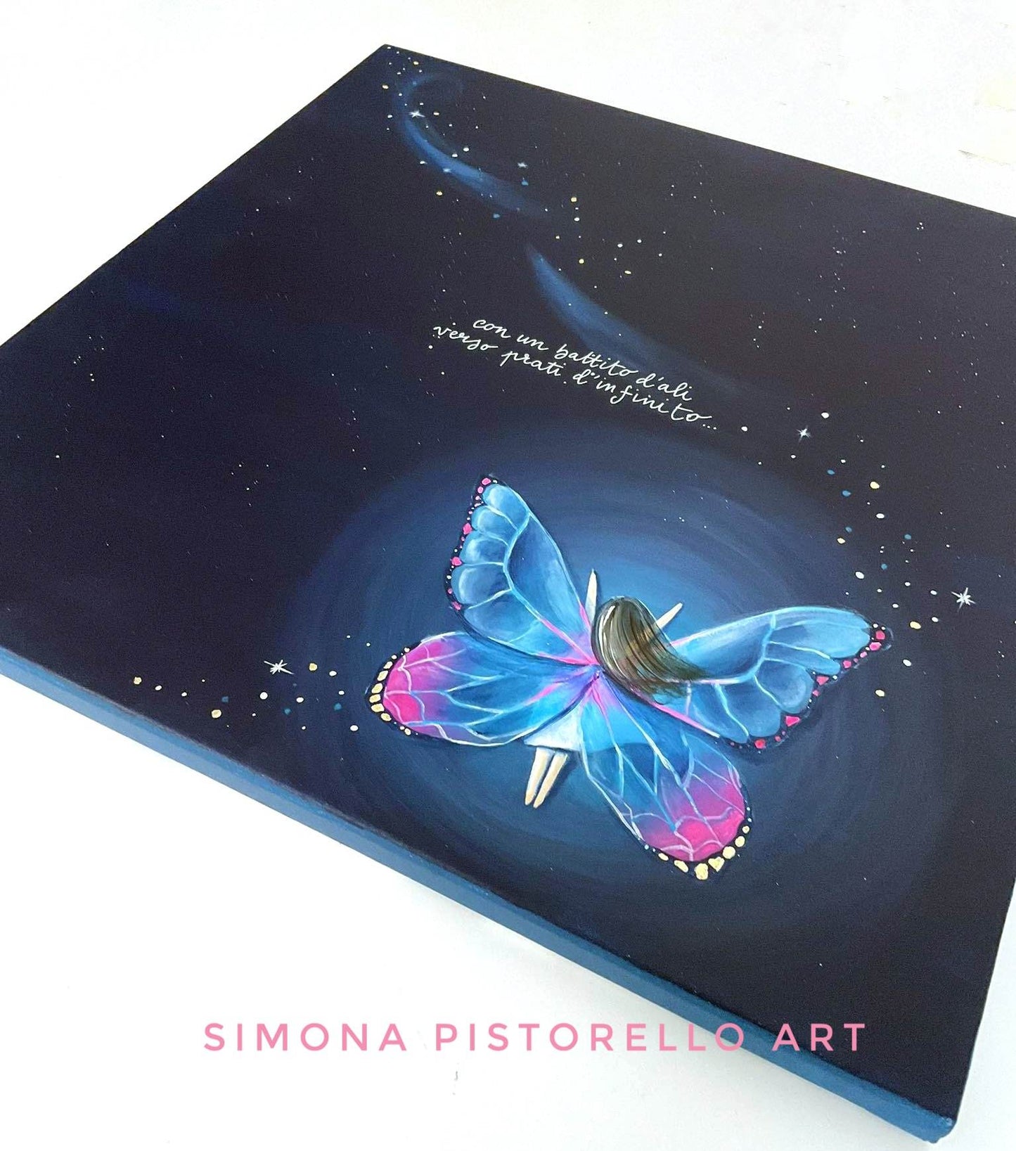 Dipinto "Con un battito d'ali verso prati d'infinito