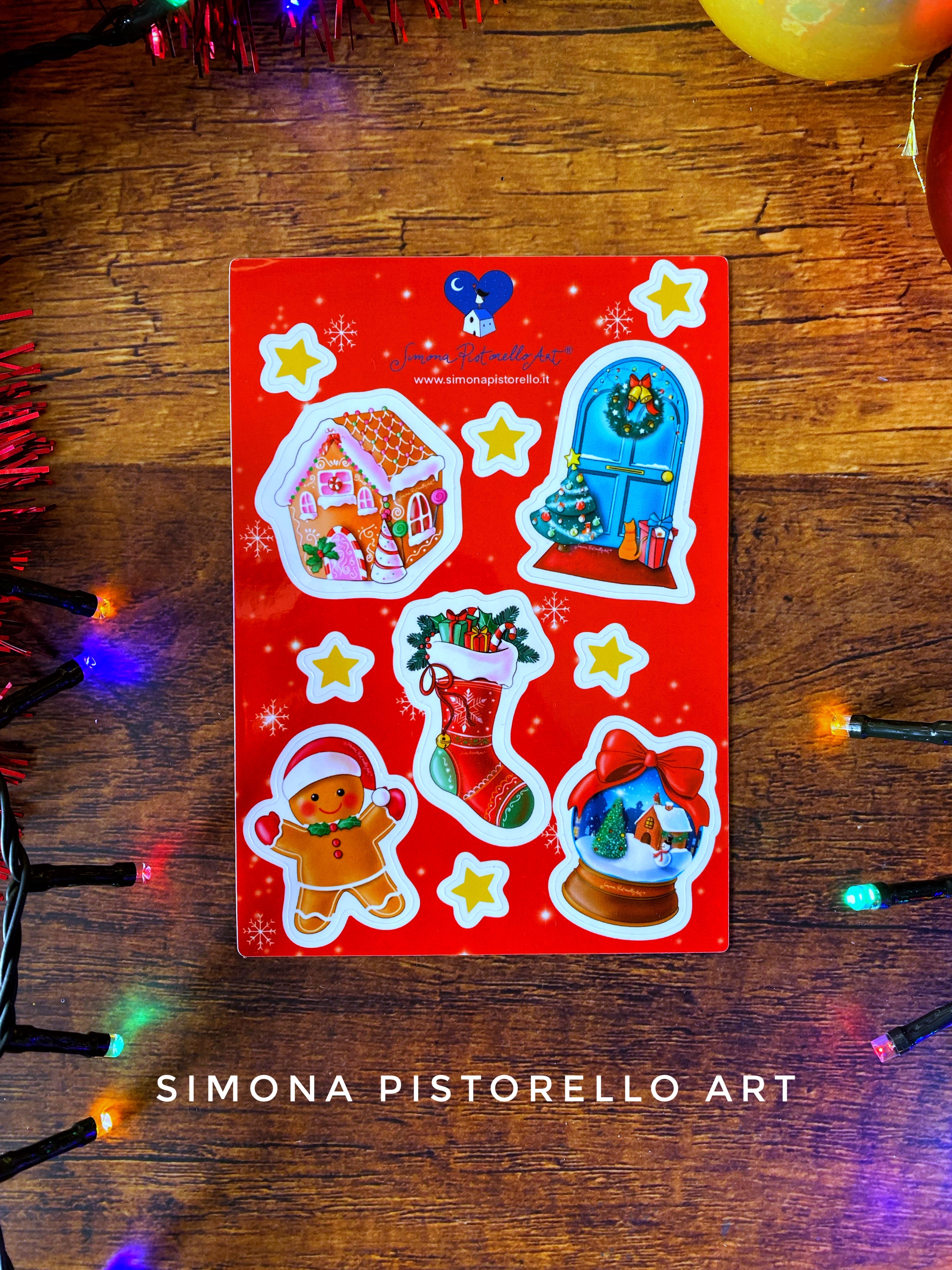 Foglio di stickers di Natale