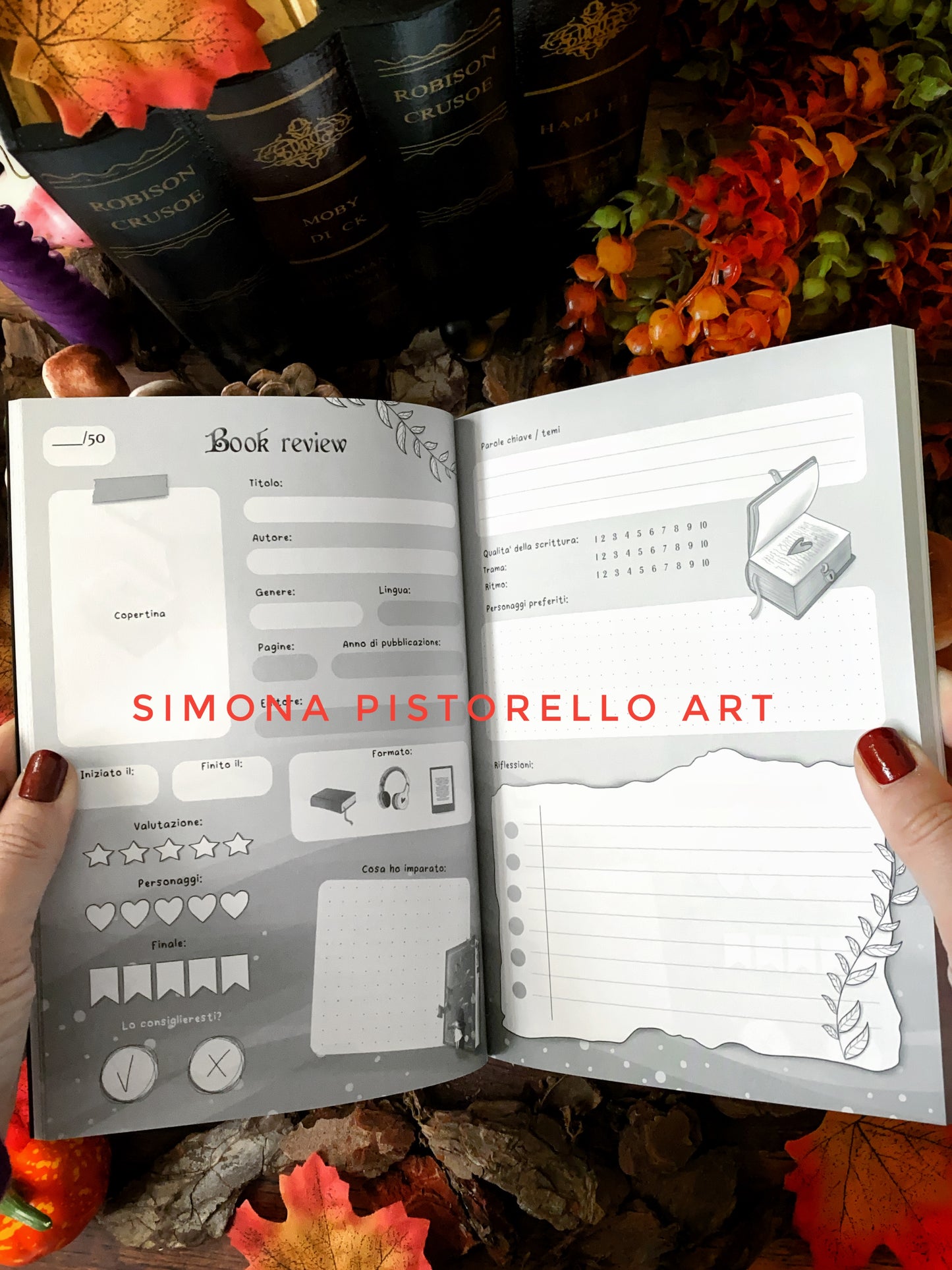 Book journal con elastico + Pacchetto 5 stickers