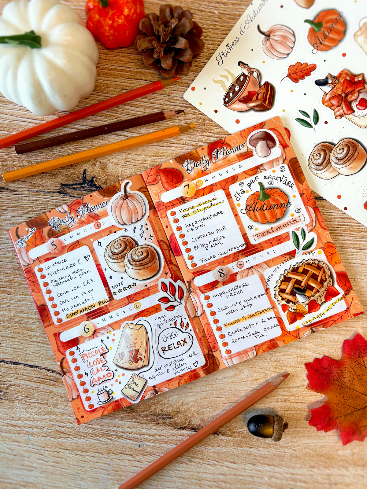 Foglio di stickers Autunno