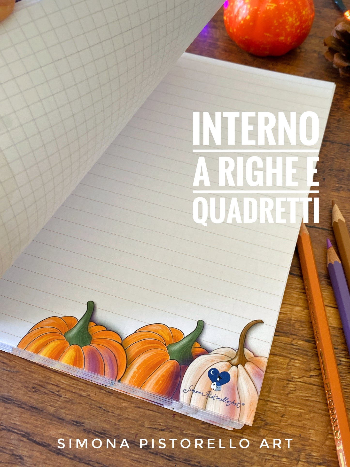 Quaderno Autunno A5 (maxi - 200 pagine) - a righe E quadretti