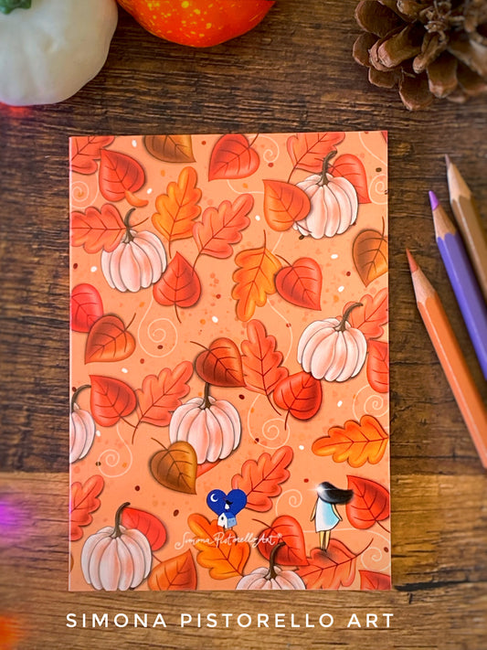 Quadernino "Foglie e Zucchette" a righe - formato A6