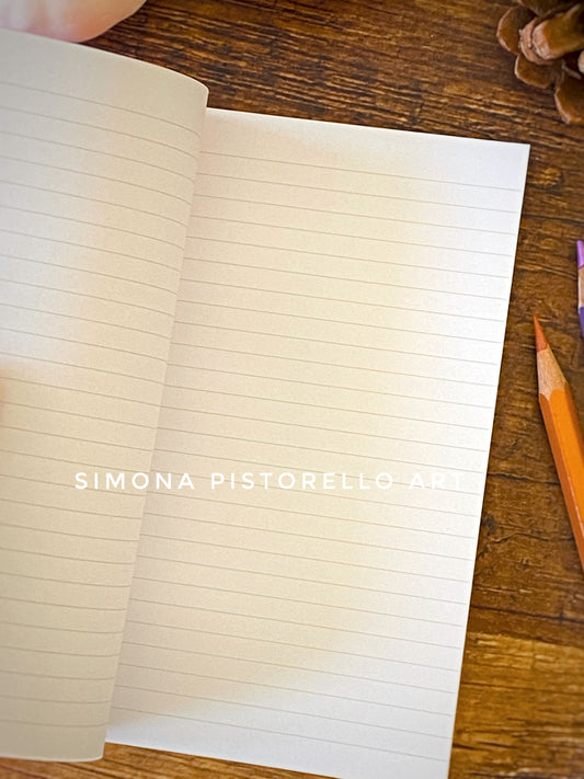 Quadernino "Foglie e Zucchette" a righe - formato A6