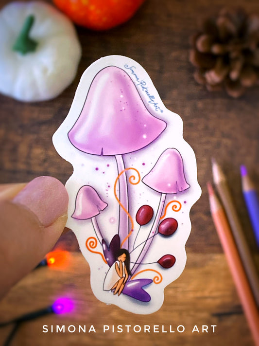 Adesivo Funghi e cuori