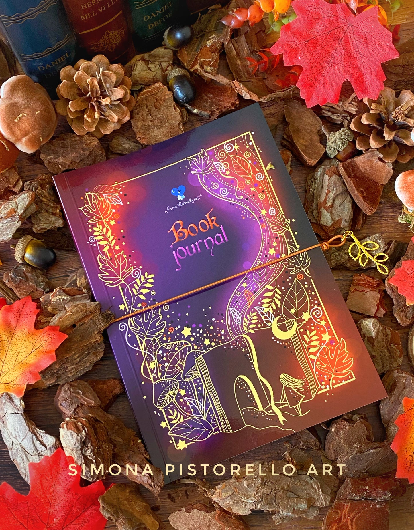 Book journal con elastico + Pacchetto 5 stickers