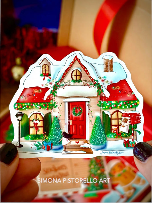 Adesivo di Natale - Casetta