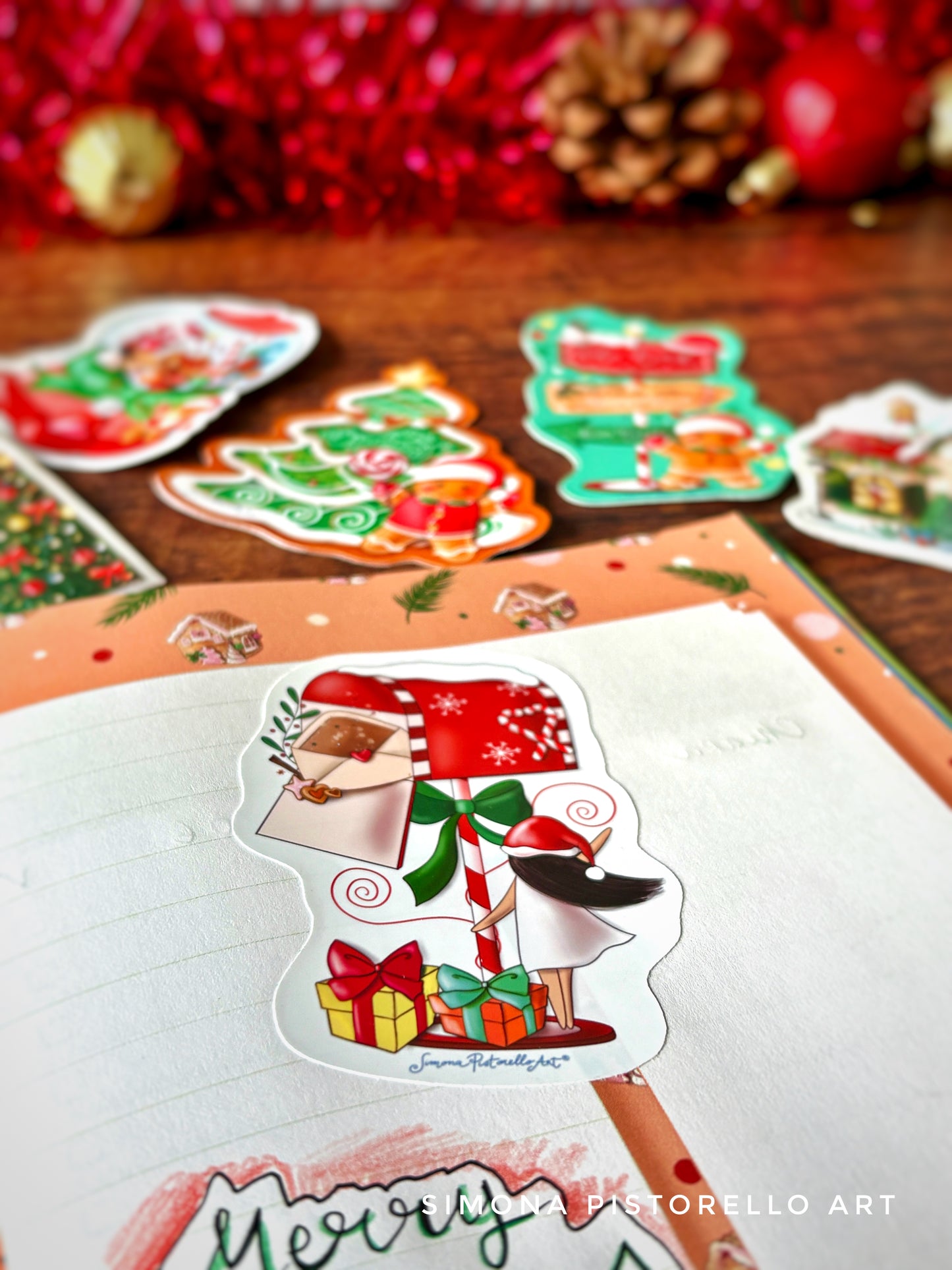 Bustina con 5 stickers natalizi