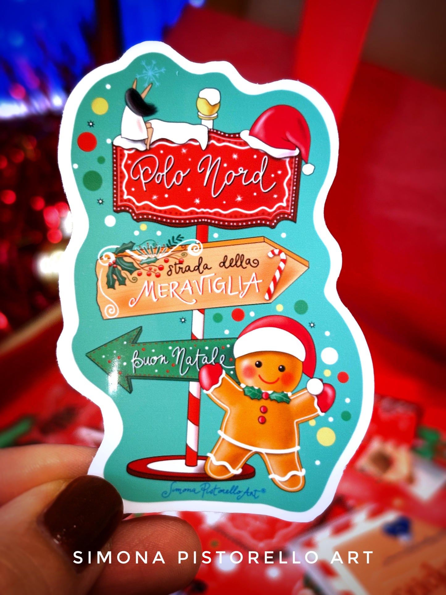 Bustina con 5 stickers natalizi