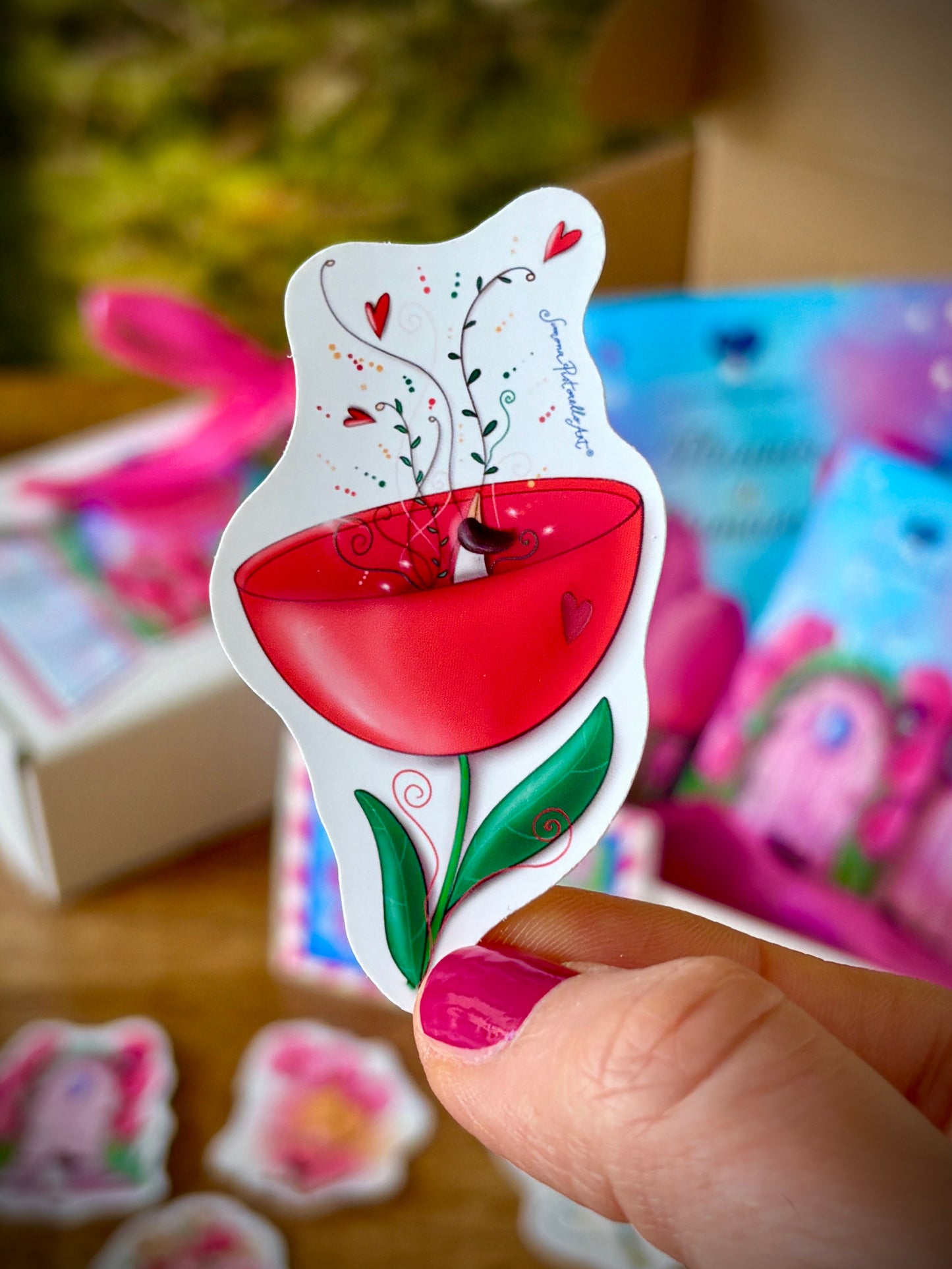 Adesivo Fiore Rosso