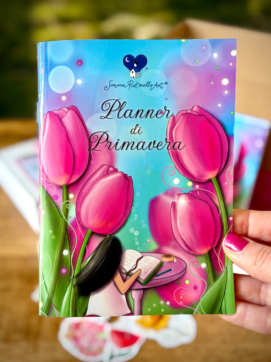 Planner di Primavera - mensile (da marzo a maggio), perpetuo + 1 sticker tulipani in OMAGGIO