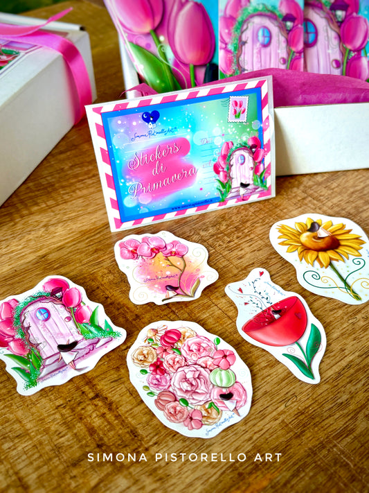 Bustina con 5 stickers primavera