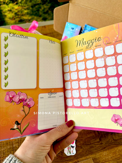 Planner di Primavera - mensile (da marzo a maggio), perpetuo + 1 sticker tulipani in OMAGGIO
