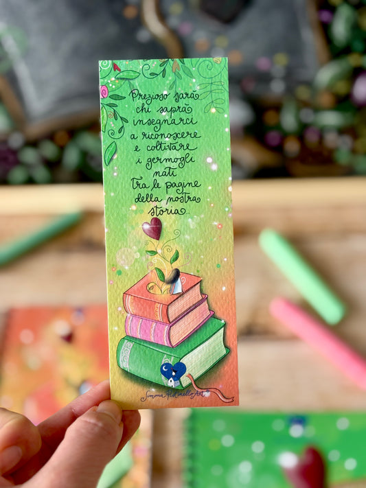 Quaderno A6 + segnalibro - "Libri e Fiori"