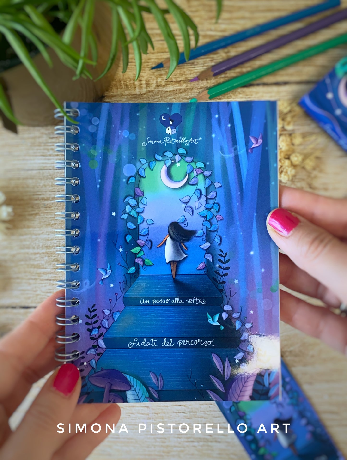 Quadernino A6 + Segnalibro "Un passo alla volta, fidati del percorso" - AMETISTA