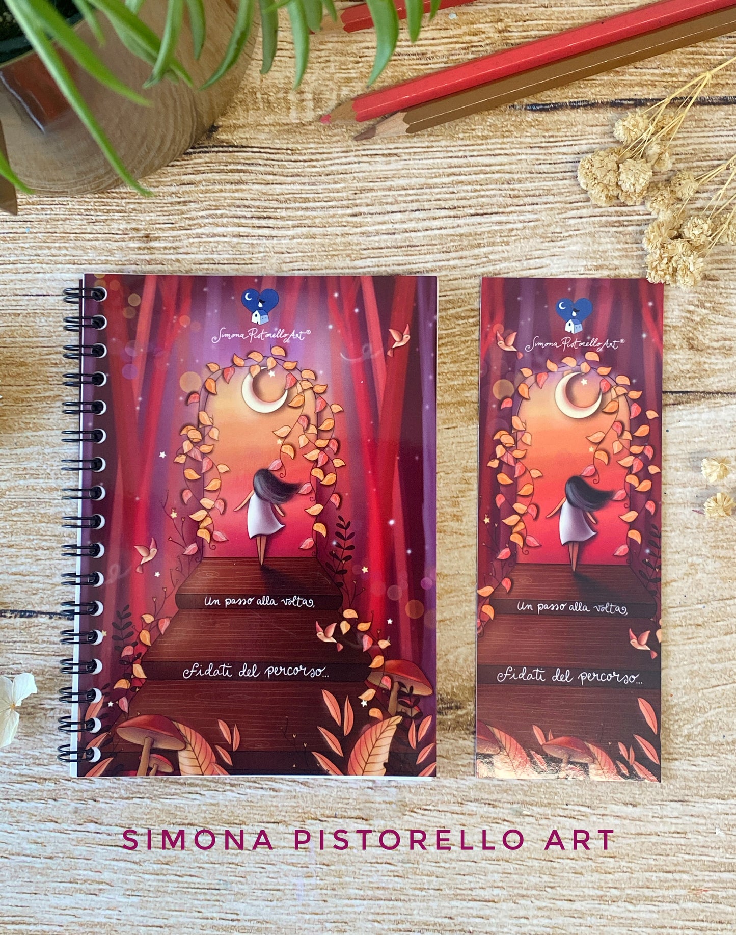 Quadernino A6 + Segnalibro "Un passo alla volta, fidati del percorso" - TERRA