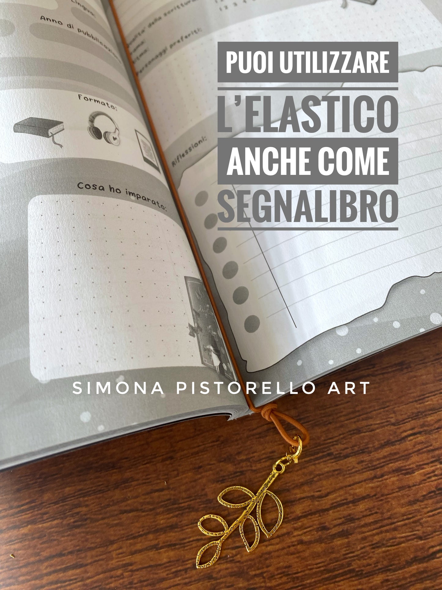 Book journal con elastico + Pacchetto 5 stickers