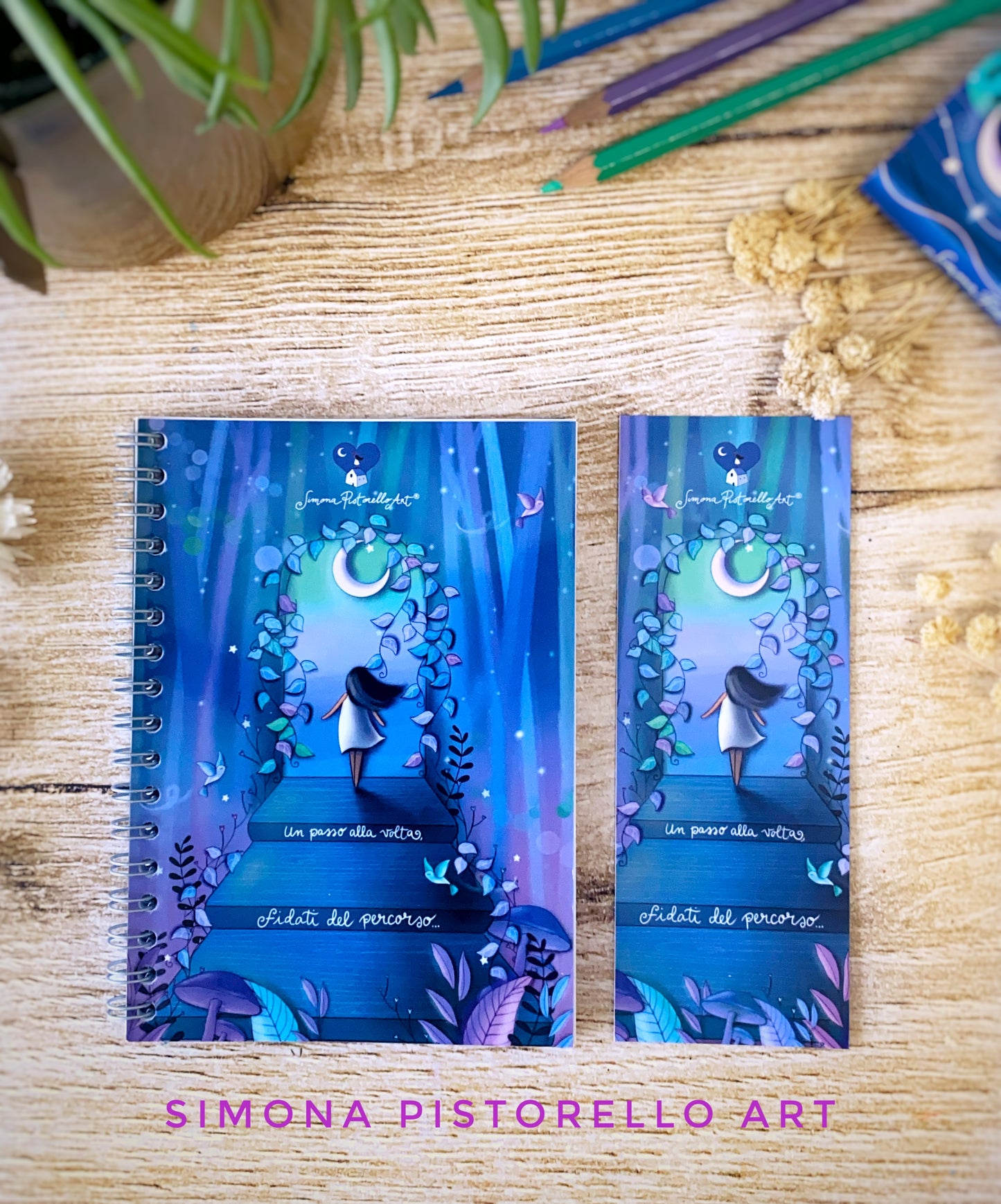 Quadernino A6 + Segnalibro "Un passo alla volta, fidati del percorso" - AMETISTA