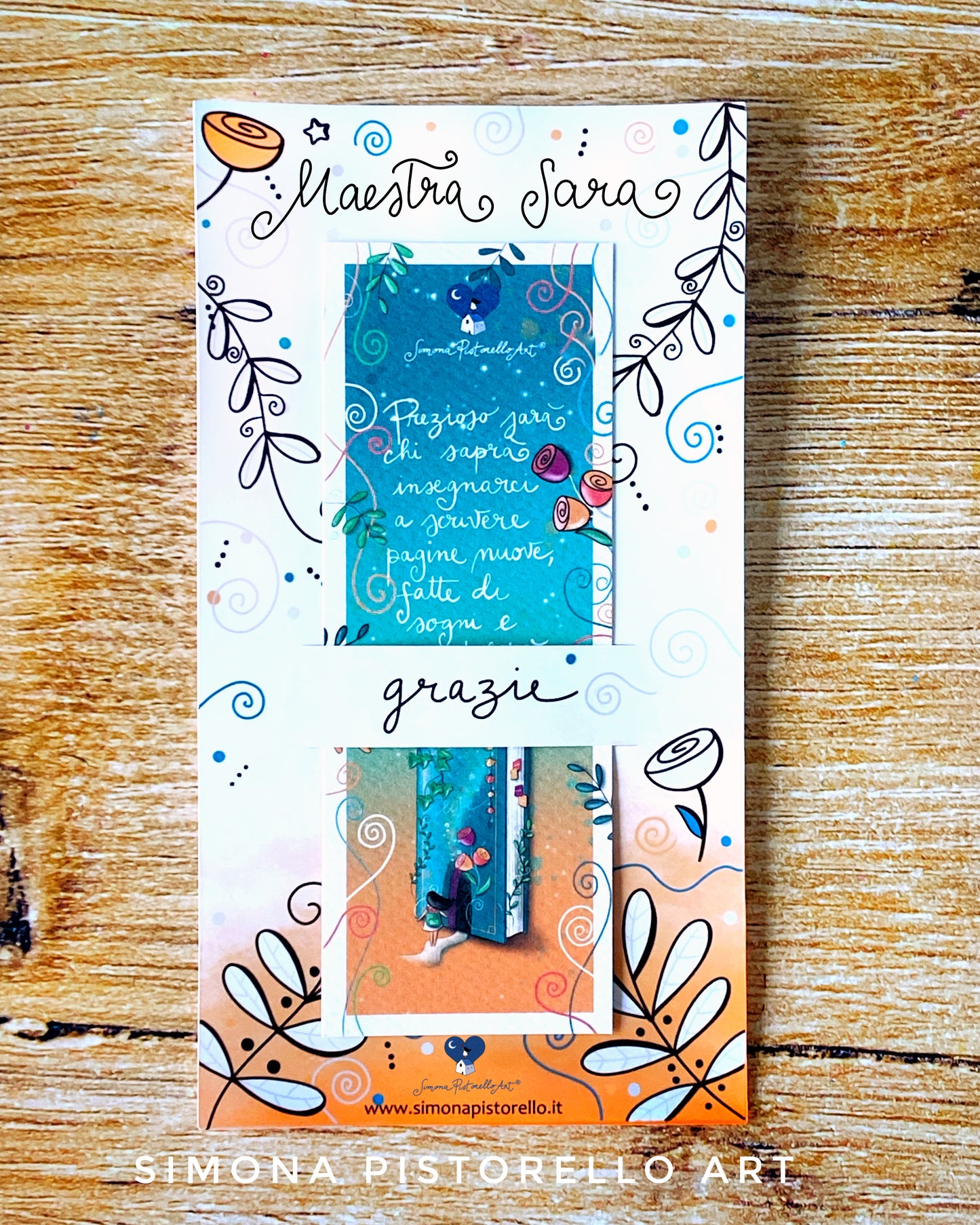 Segnalibro Pagine Nuove - con confezione regalo personalizzabile con nome