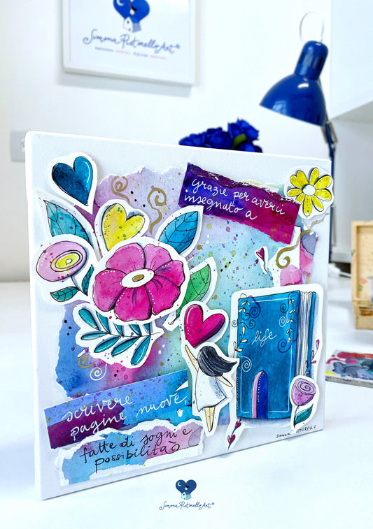 Quadro 20x20 cm su tela – Regalo di fine anno per Insegnanti - personalizzabile