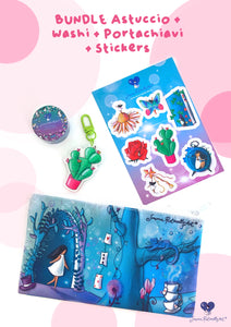 BUNDLE ASTUCCIO+WASHI+PORTACHIAVI+STICKERS