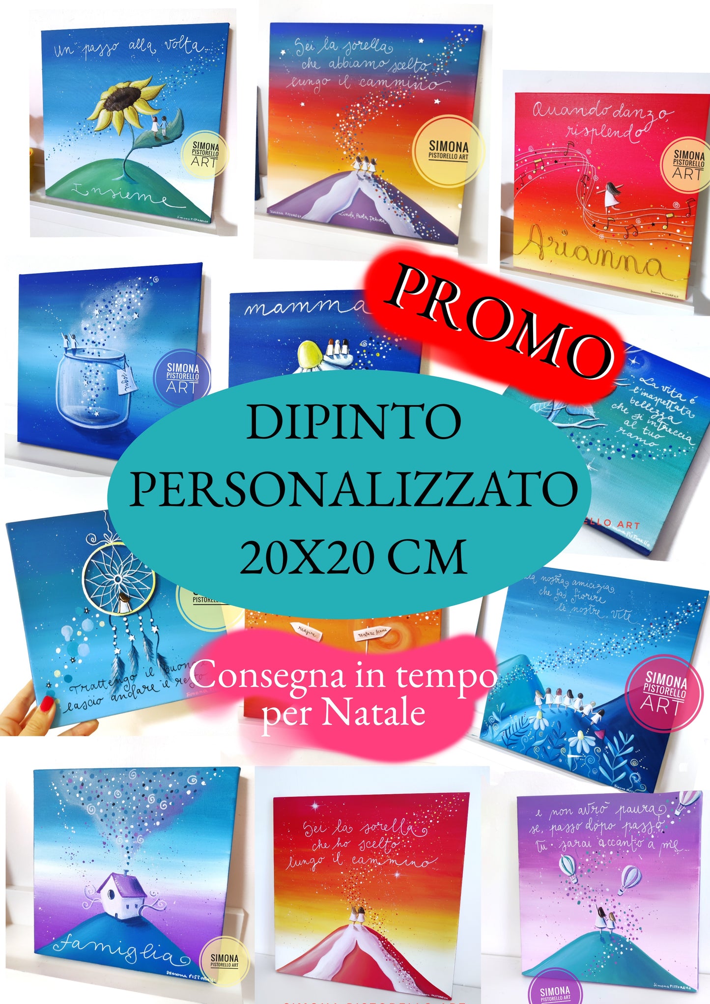 Dipinto personalizzato 20x20 cm