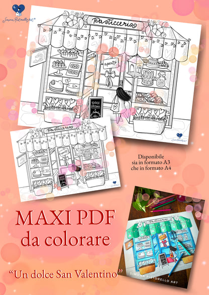 "Un dolce San Valentino" - MAXI pdf da colorare