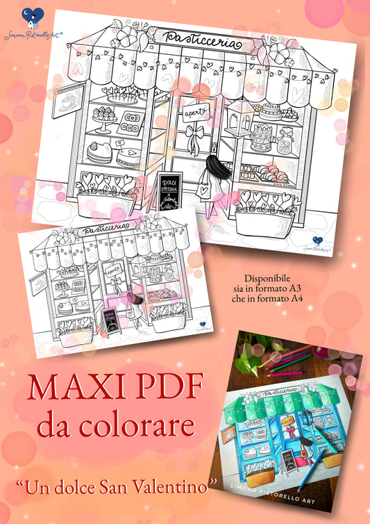 "Un dolce San Valentino" - MAXI pdf da colorare