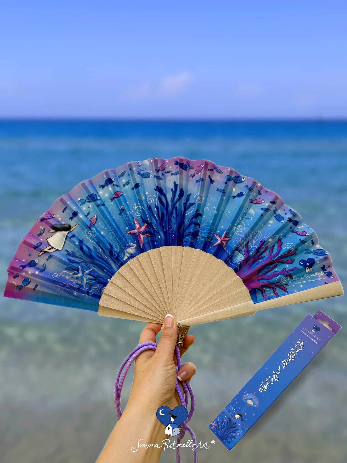 Ventaglio illustrato - "Tra Mare & Sogno"