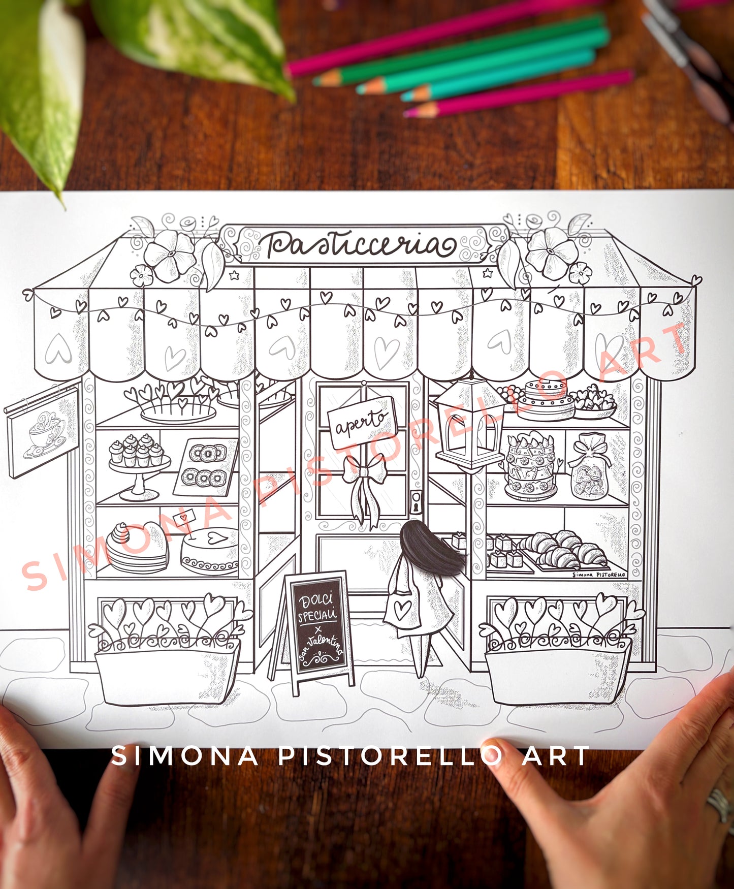 "Un dolce San Valentino" - MAXI pdf da colorare