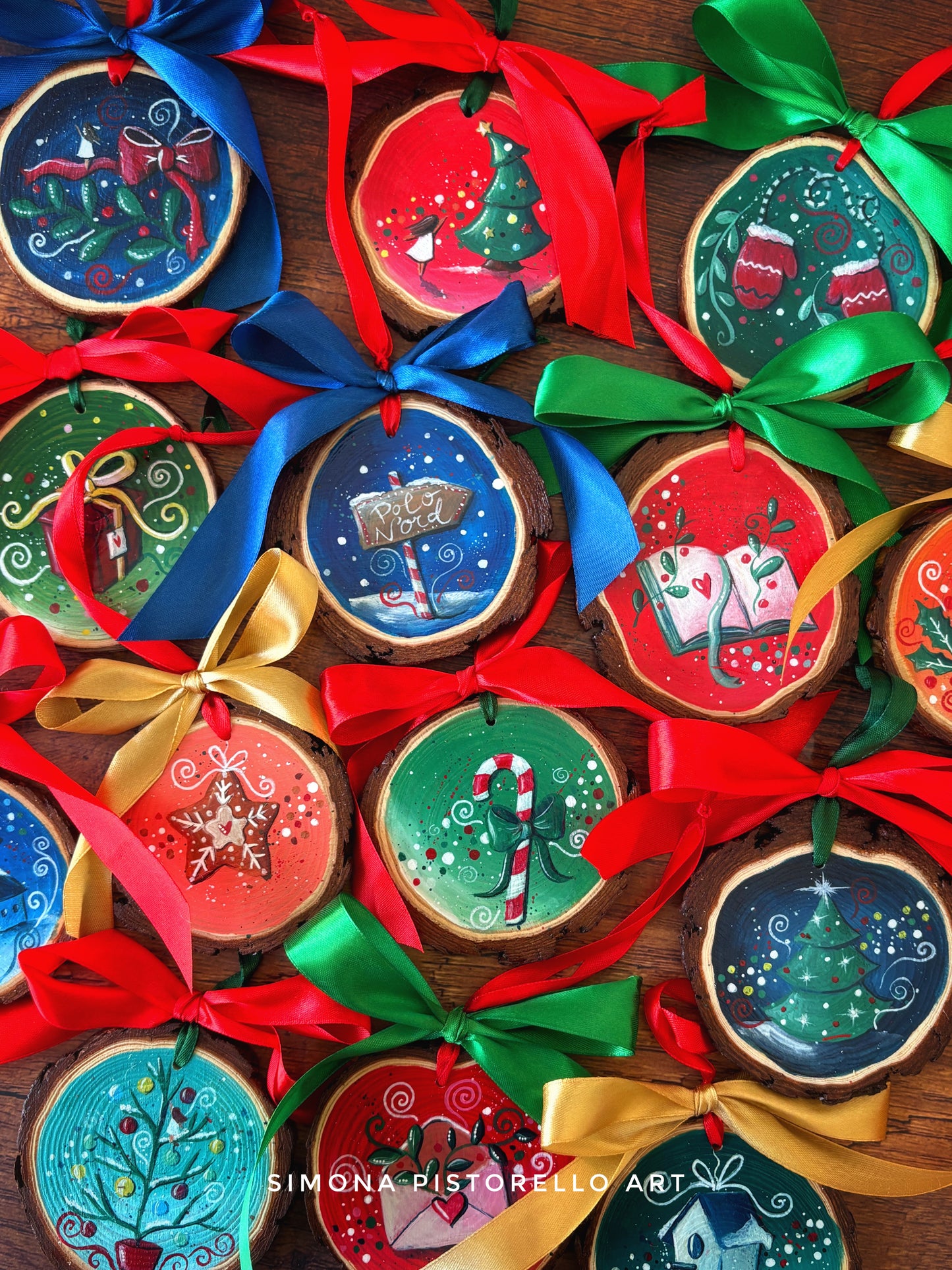 Bundle 15 Decorazioni Natalizie dipinte a mano