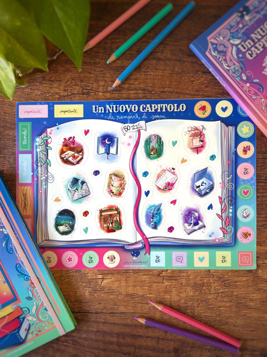 Foglio da 50 stickers illustrati