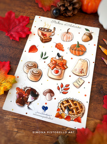 Foglio di stickers Autunno