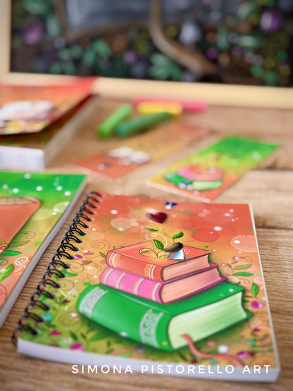 Quaderno A6 "Libri e Fiori"