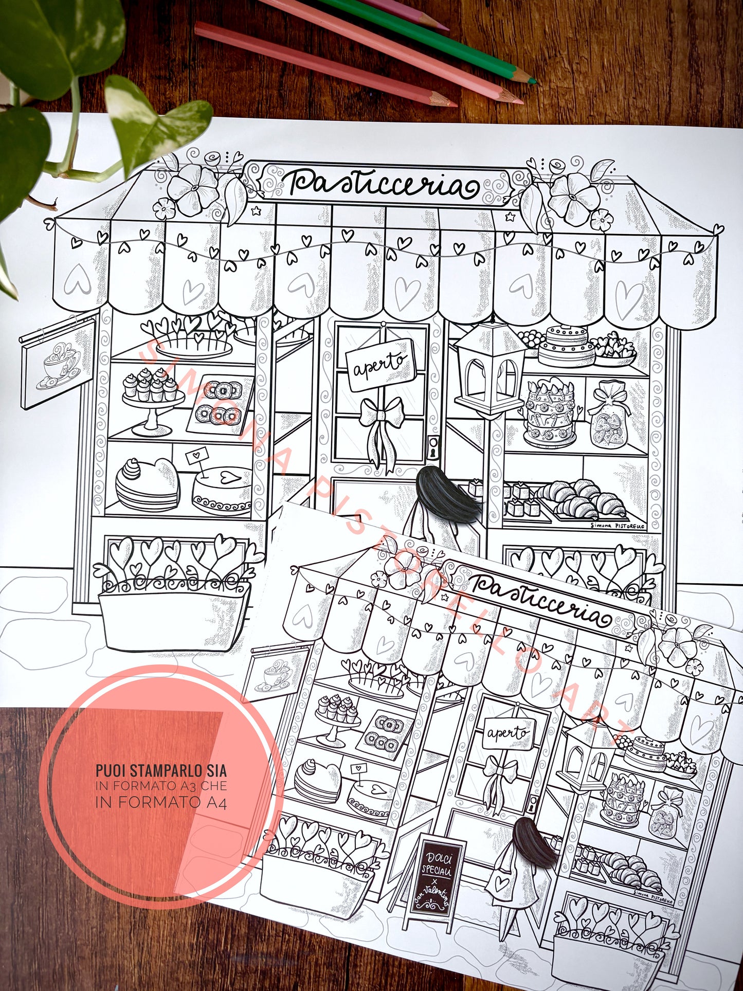 "Un dolce San Valentino" - MAXI pdf da colorare
