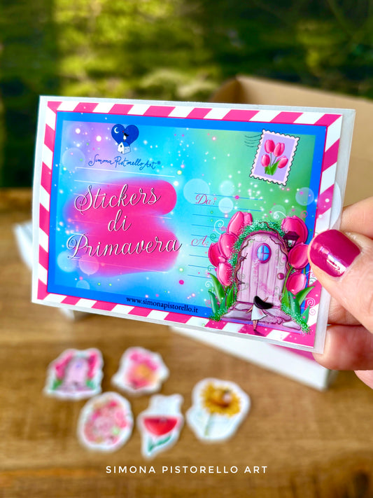 Bustina con 5 stickers primavera