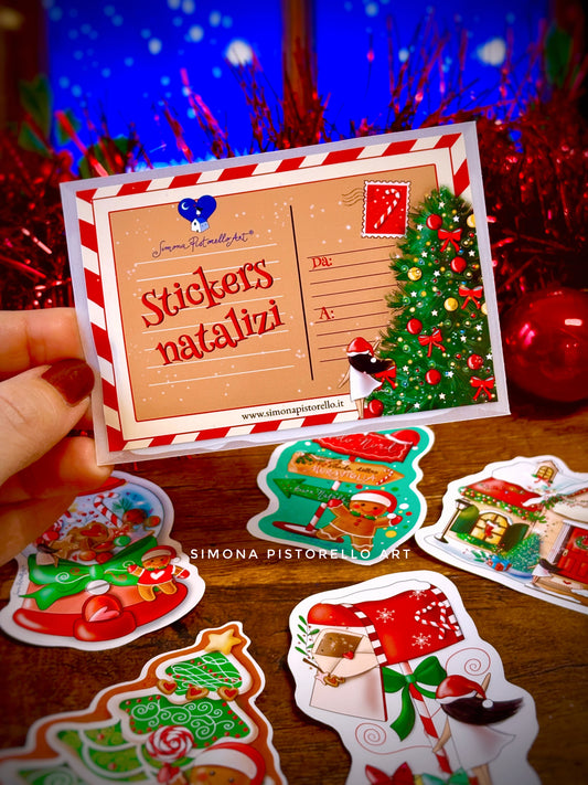 Bustina con 5 stickers natalizi