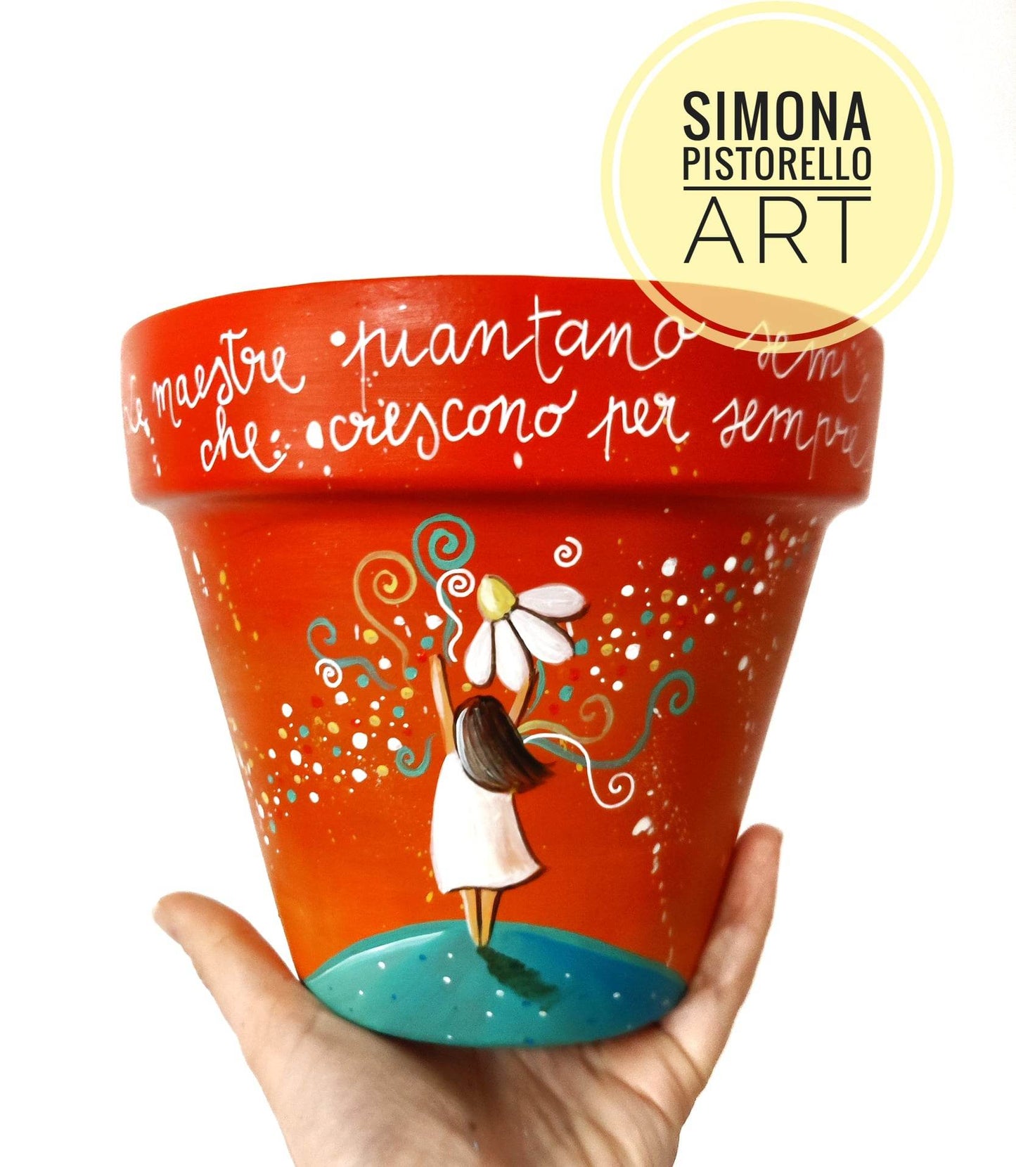Vaso personalizzato in terracotta per insegnanti